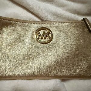 Michael Kors Metallic Gold Wristlet